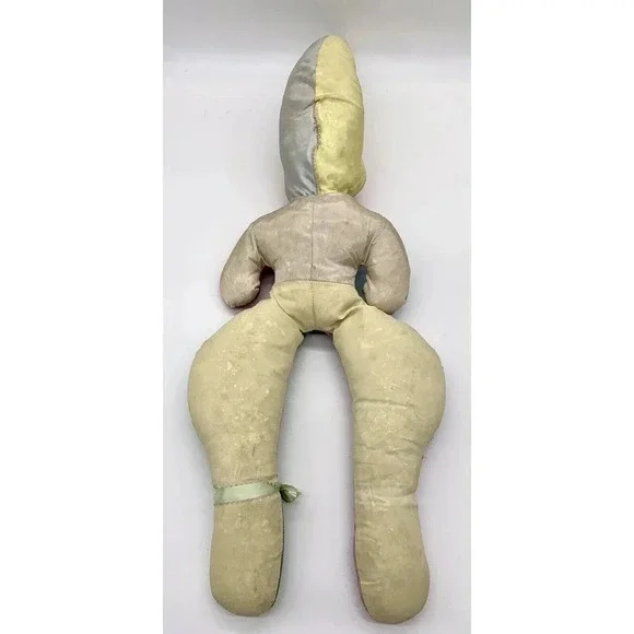 Vintage Hard Faced Clown Jester Large Plush Stuffed Animal 1950’s 1960’s - Picture 8 of 12